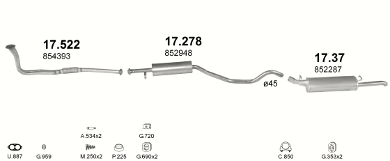 Auspuffanlage für OPEL VECTRA A 1.7 D