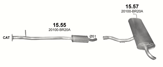 Auspuffanlage für NISSAN QASHQAI 2.0 (2.0i 16V 2WD+4WD)