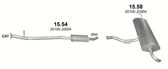Auspuffanlage für NISSAN QASHQAI 1.6 (1.6i 16V 2WD)