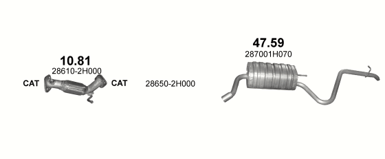 Auspuffanlage für KIA CEE`D 1.4 (1.4i 16V)