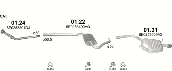 Auspuffanlage für AUDI A4 1.6 (1.6)