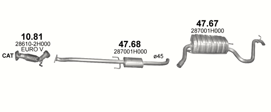 Auspuffanlage für KIA CEE`D 1.4 (1.4i 16V 5D)