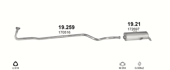 Auspuffanlage für PEUGEOT 106 1.0