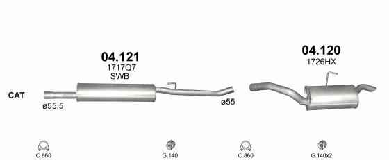 Auspuffanlage für CITROEN JUMPY 2.0 (2.0 16V)