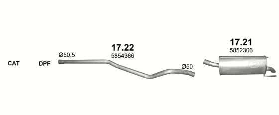 Auspuffanlage für OPEL ASTRA H 1.7 D (1.7 CDTi Turbo Diesel)