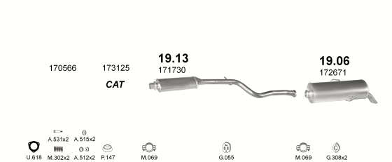 Auspuffanlage für PEUGEOT 106 1.6