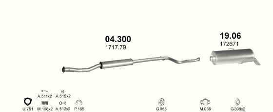 Auspuffanlage für PEUGEOT 106 1.4 D