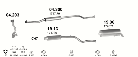 Auspuffanlage für PEUGEOT 106 1.5 D