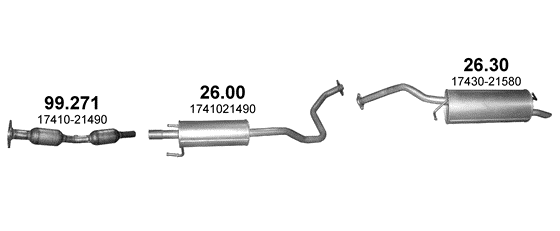 Auspuffanlage für TOYOTA PRIUS 1.5 (1.5 Hybrid)
