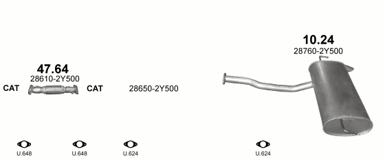 Auspuffanlage für HYUNDAI ix35 1.6 (1.6i)