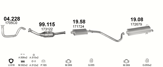 Auspuffanlage für PEUGEOT 306 1.1