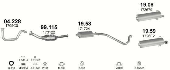 Auspuffanlage für PEUGEOT 306 1.4 (1.4i)