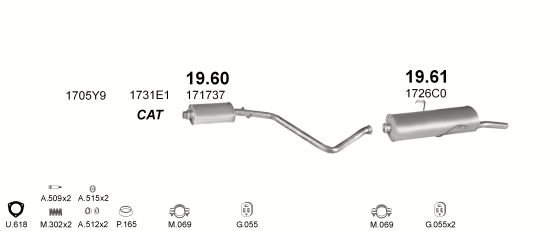 Auspuffanlage für PEUGEOT 306 1.4 (1.4i)