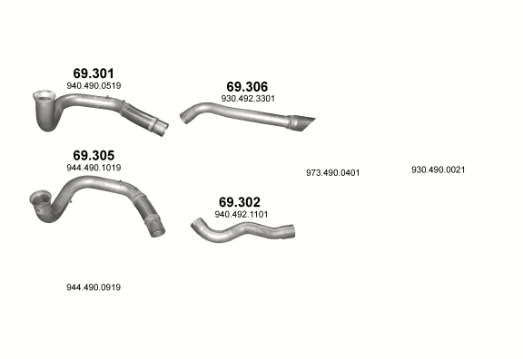 Auspuffanlage für MERCEDES AXOR 6.4 (4X2 ; 6X2/2/4)