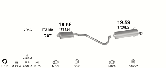 Auspuffanlage für PEUGEOT 306 1.6 (XS, PROFIL)