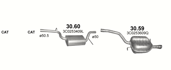 Auspuffanlage für VOLKSWAGEN PASSAT 1.6 (1.6 FSi)