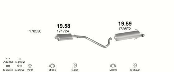 Auspuffanlage für PEUGEOT 306 1.8 (XS)