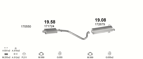 Auspuffanlage für PEUGEOT 306 1.8 (XS)