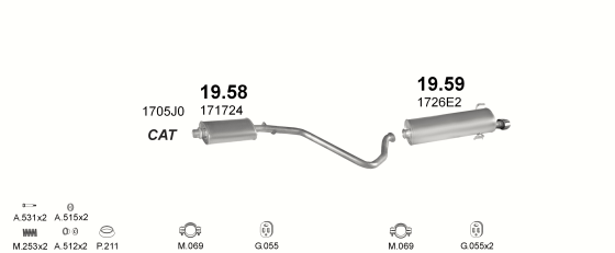 Auspuffanlage für PEUGEOT 306 1.8 (XS)