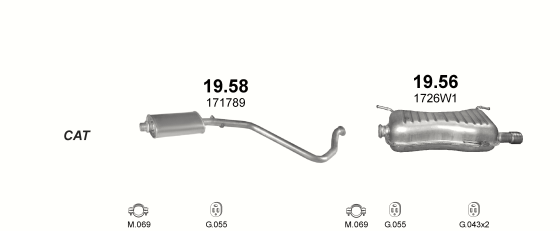 Auspuffanlage für PEUGEOT 306 1.8 (1.8i 16V)