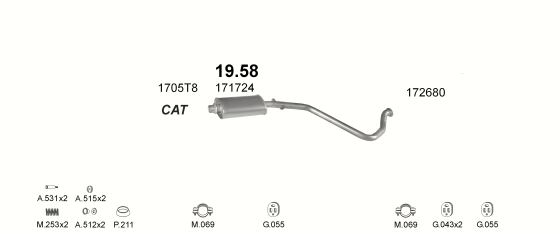 Auspuffanlage für PEUGEOT 306 1.8 (16S)