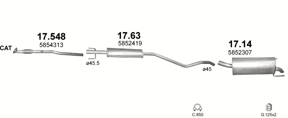 Auspuffanlage für OPEL ASTRA H 1.4 (1.4i 16V)