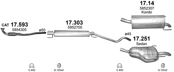 Auspuffanlage für OPEL ASTRA H 1.6 (1.6i 16V)