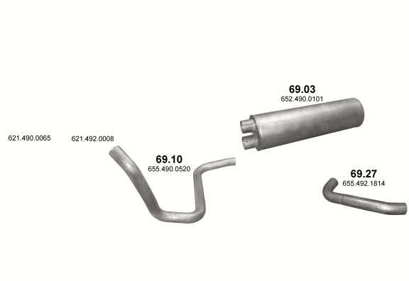 Auspuffanlage für MERCEDES 17-18 T 1831 AK/1834 AK (WB 3800)