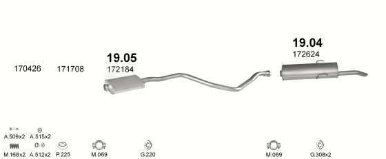 Auspuffanlage für PEUGEOT 405 1.4 (GL, GR)