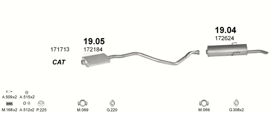 Auspuffanlage für PEUGEOT 405 1.4 (GL, GR)