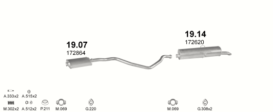 Auspuffanlage für PEUGEOT 405 1.9 (GLI, GRI, SRI)