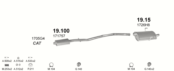 Auspuffanlage für PEUGEOT 406 1.6