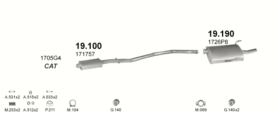 Auspuffanlage für PEUGEOT 406 1.6