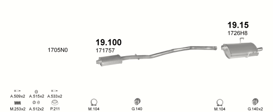 Auspuffanlage für PEUGEOT 406 1.8
