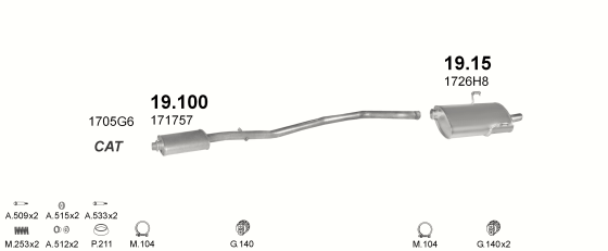 Auspuffanlage für PEUGEOT 406 1.8 (1.8i 16V)