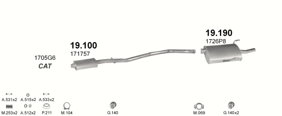 Auspuffanlage für PEUGEOT 406 1.8 (1.8i 16V)