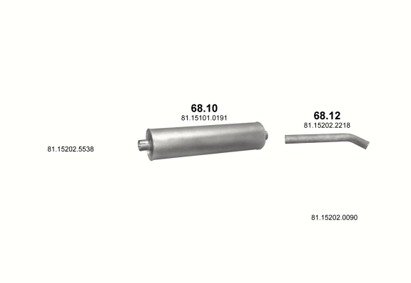 Auspuffanlage für MAN 560 5.7 (6.90 F/6.90 FR/8.90 F/8.90 FR)