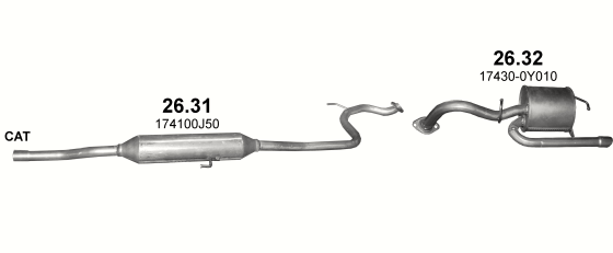 Auspuffanlage für TOYOTA YARIS 1.3 (1.3 16V)