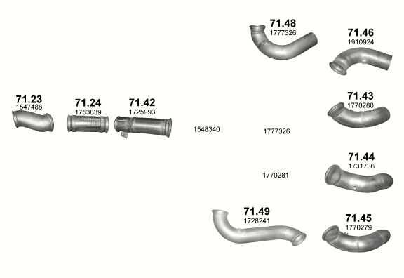 Auspuffanlage für SCANIA P, R, T 11.7 (DC 12.18 / DC12.15)