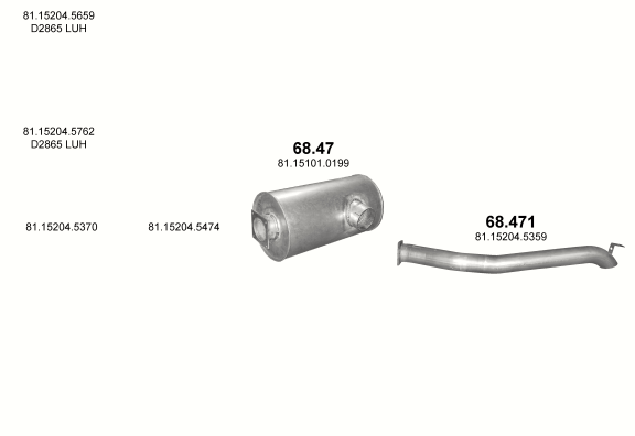 Auspuffanlage für MAN ÜL 242/272/292 12.0 (D2866 LUH)