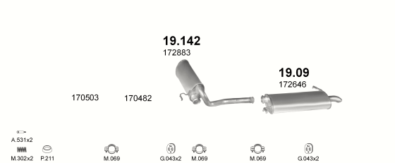 Auspuffanlage für PEUGEOT 605 2.1 D