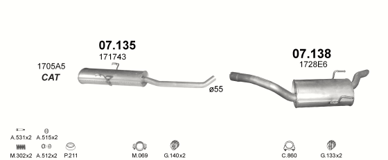 Auspuffanlage für PEUGEOT 806 2.0 (2.0i)