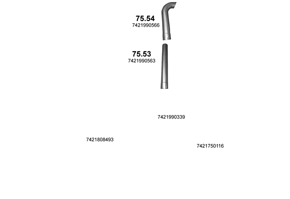 Auspuffanlage für RENAULT D WIDE 7.7 (4X2 ; 6X2 ; 6X2/4)