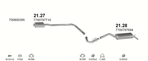 Auspuffanlage für RENAULT CLIO 1.1