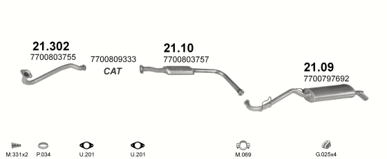 Auspuffanlage für RENAULT CLIO 1.2