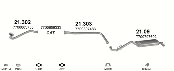 Auspuffanlage für RENAULT CLIO 1.2