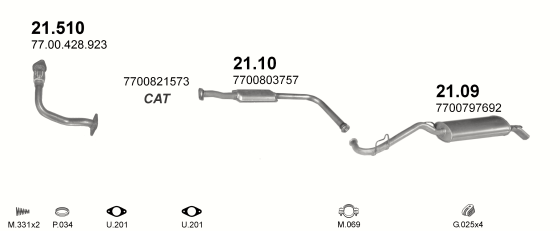 Auspuffanlage für RENAULT CLIO 1.2