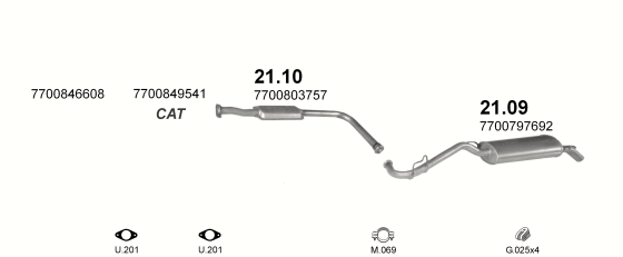 Auspuffanlage für RENAULT CLIO 1.2