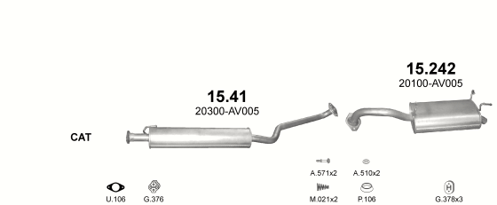Auspuffanlage für NISSAN PRIMERA 2.0 (2.0i 16V)