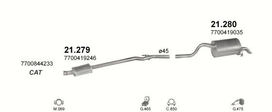 Auspuffanlage für RENAULT CLIO II 1.6